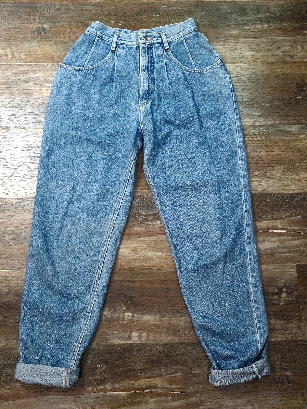Vintage 80s 90s Lee Pleated Front Tapered Leg Jeans Sz 10L Tall Retro